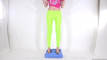Preview 1 of Teens Wg - Beautiful legged woman stepping on cushion with high heels