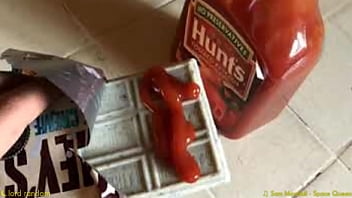 Preview 1 of Ebony Orgarms - MAYONESA VS KETCHUP