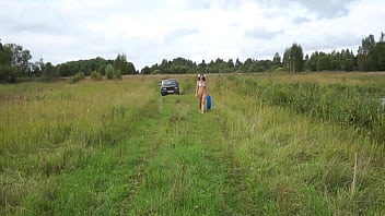 Preview 1 of Jangli X - Naked walk by meadow
