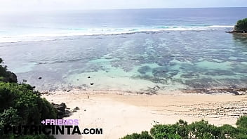 Preview 1 of Mom Son Porn Moovi - Asian Babe Putri Cinta fingering her bum hole at the beach