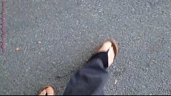 Preview 4 of Father Forcing Fuck Daughter - Pedal Pumping in Hausschuhen ** Nylonfeet **