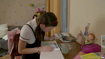 Preview 1 of Punjabi Ladyboy Sex - Young Brunette Orika Z&#039_s Study Session Turns Into A Wild Diddling!