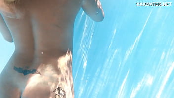 Preview 4 of Teaanage Tution - Hot big tits blonde milf Lisi Kitty swimming naked