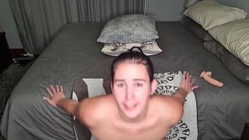 Preview 1 of The Girlfriend Exchange Movie - Chubby small boobs PAWG dildo fucks her pulsating and gaping asshole,  mouth,  ATM