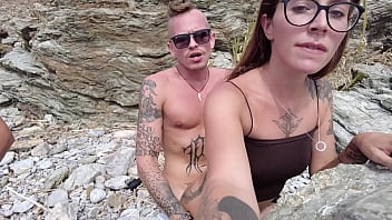 Preview 4 of Ass Spitroa - Pickup on the Beach ended with an orgy in a Public place!