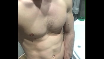 Preview 1 of Arfa Faye - Jerking off a BIG dick in the bathroom! Finished with moans! Lots of CUM! Muscular straight guy!