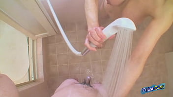 Preview 3 of Sunni Mom - Japanese MILF with big tits takes a shower and gives a nice handjob POV