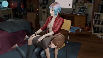Preview 2 of Holly Barker - Life is Strange - Chloe Price spanking Max Caulfield