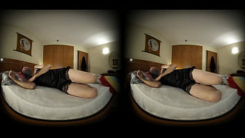 Preview 1 of Verbal Humiliation Porn - Horny sissy make herself cum on bed [VR180]