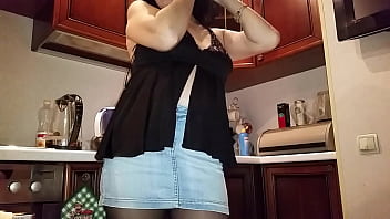 Preview 1 of Indian Sex Song - Stepmom in a miniskirt seduced her stepson for a blowjob,  because this is Alina Tumanova