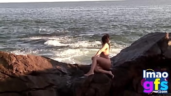 Preview 4 of Strip Tight Dress - Hot Brunette Lingerie Beach