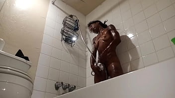 Preview 3 of Www Son Rep Step Mom Sex - Curvy Caramel Milf Taking a Shower