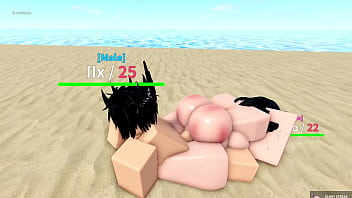 Preview 2 of Jalini Xxx - Follando a mi amiga en la playa Roblox