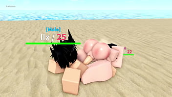 Preview 1 of Jalini Xxx - Follando a mi amiga en la playa Roblox