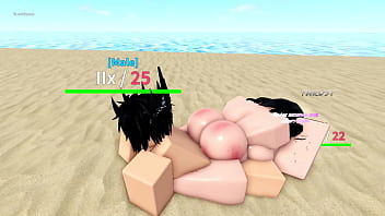 Preview 4 of Jalini Xxx - Follando a mi amiga en la playa Roblox