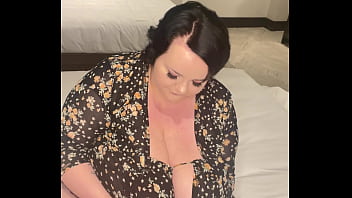 Preview 1 of Mom Stop Son Sex Video - BBW shows huge tits and plays with pussy