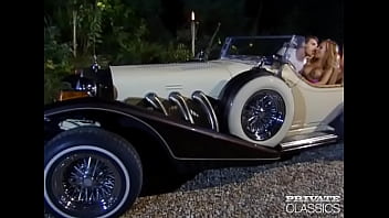 Preview 1 of Step Mom Realy - Orgy in the Vintage Car with Bamboo and Adrian