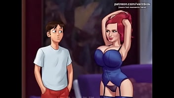 Preview 2 of Chinese Father Forces Sleeping - Summertime saga Office MILF Redhead / Adult Games / Hentai