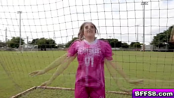 Preview 1 of Escape From Law - Soccer girls Freya von Doom Macy Meadows and Violet Gems are hot for Sergeant Miles their new coach