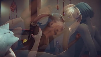 Preview 3 of Sunny Leone Hot Saxxxxxxxx - Furry Hentai - Rabbit girl and fish girl having sex with two cats boys - Japanese Asian Manga Anime Film Game Porn