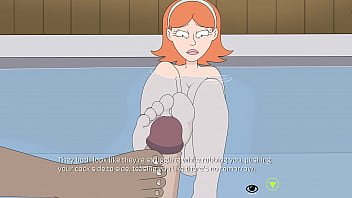Preview 2 of Two Gay One Lady Homo Sex - rick and morty a way back home foot fetish in the hot tub