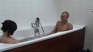 Preview 1 of Under Wc - Amateur couple with a tattooed brunette getting hard sodomized MF200508 1