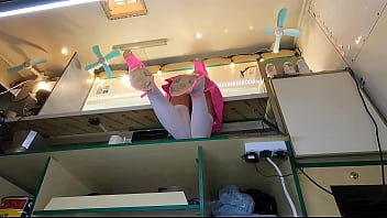 Preview 4 of Milk Saply - Sexy teen is having fun being upskirted at work