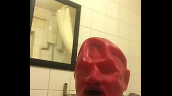 Preview 1 of Nuruvid - red gimp mask cum