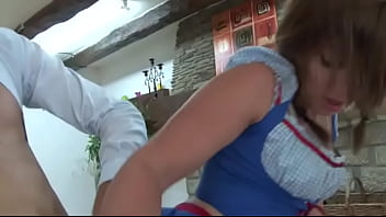 Preview 3 of Hot Hd Hand Xxx - Sublime brunette student in blue dress gets banged by her classmate MF200494 1