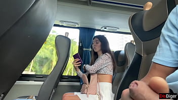 Preview 2 of Teen Youjizz Com - Public Dick Flash - I Pull Out Dick in Bus Full Of People And Stranger Makes Me Cum With Her Hand