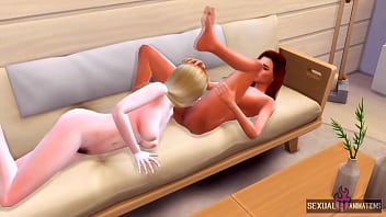 Preview 4 of Family Fuck Together - Encouraged my Straight Friend to Have Lesbian Sex - Sexual Hot Animations