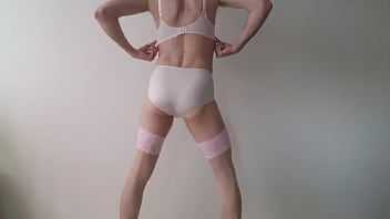 Preview 1 of Famale Sax Hous - Crossdresser wearing pink lingerie