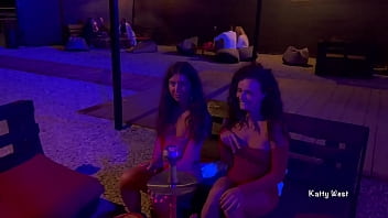 Preview 3 of Sexye Babe - Two sluts dance at a public party and show boobs and butts