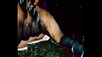 Preview 2 of Phim Sex Ga Tang Hinh Bien Thai - Slutty transvestite wallowing in the mud,  putting bottles up her ass