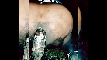 Preview 1 of Phim Sex Ga Tang Hinh Bien Thai - Slutty transvestite wallowing in the mud,  putting bottles up her ass