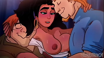 Preview 2 of Polic Girle - Esmeralda likes two dicks - The Hunchback of Notre Dame