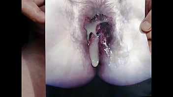 Preview 4 of Fat Ladila Sex - geile Ladung Sperma auf eine nasse behaarte Fotze gespritzt