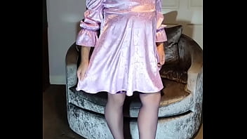 Preview 4 of Plumber Busty Mom - Hot crossdresser in cute pink satin and stockings