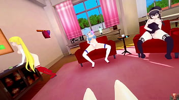 Preview 1 of House Bdsm Xxx Boys - POV Group of Girls Touch Themselves Moaning Loudly,  lesbians masterbating to each other