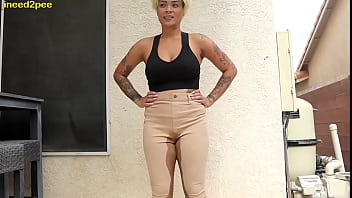 Preview 3 of Spit It Out 2 - desperation to pee and wetting their tight jeans pissing pants