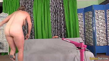 Preview 1 of Brazilian Beauty Xxx - Machine Fucks Mature Woman Jade Blissette While She Rubs and Moans