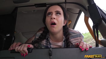 Preview 4 of Vdoxxxx Hd - Fake Taxi - Cute brunette teen in pigtails gets pumped by hard cock and splattered with man jam