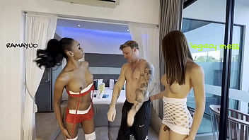 Preview 2 of Mum And Baby Boy Fuck - LEGACY MESS:Xmas is Coming and 3 tgirls decided to celebrate it with a big group fuck.