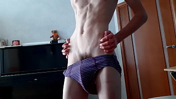 Preview 2 of Pregnant Cum Fart - Shy Boy Striptease