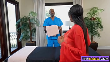 Preview 1 of Hot Mom Fukse Free Video - BANGBROS - Busty Black Babe Baby Gemini Receives Thai Massage From Chocolate God