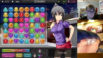 Preview 2 of Christmas Karlee Grey - Aiko and the MILF Jessie Both get A Cumshot - Ep. 7 (HuniePop) [Uncensored]