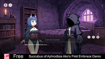 Preview 1 of Nxxmrrm - Succubus of Aphrodisia: Ako&#039_s First Embrace Demo