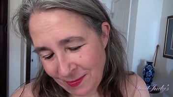Preview 3 of Mom Shower Son Sexhard - AuntJudys - Sexy Yoga Workout with 52yo Mature Hairy Amateur Grace (POV)