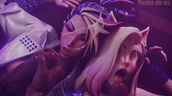Preview 2 of Alena Twat - Akali and Ahri get cumshot