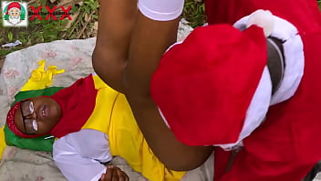 Preview 2 of Xnxx Mom And Bad Boy - New year fuck between African Santa and  stepdaughter of his close friend in the bush